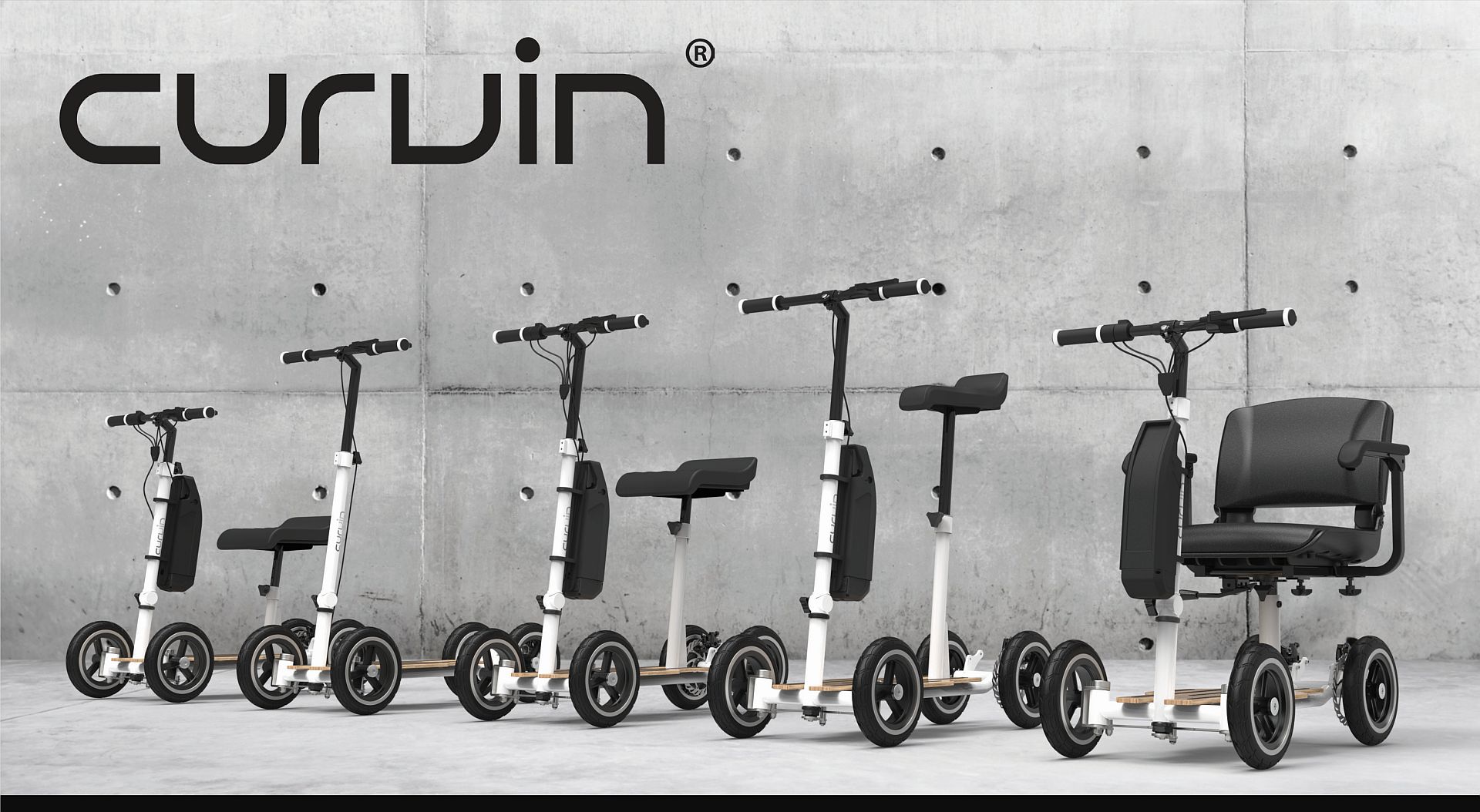 4-Rad Scooter Familie für Erwachsene und Kinder Curvin und E-Curvin